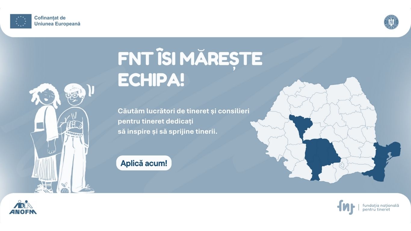 RECRUTARE: Căutăm lucrători de tineret & consilieri pentru tineret