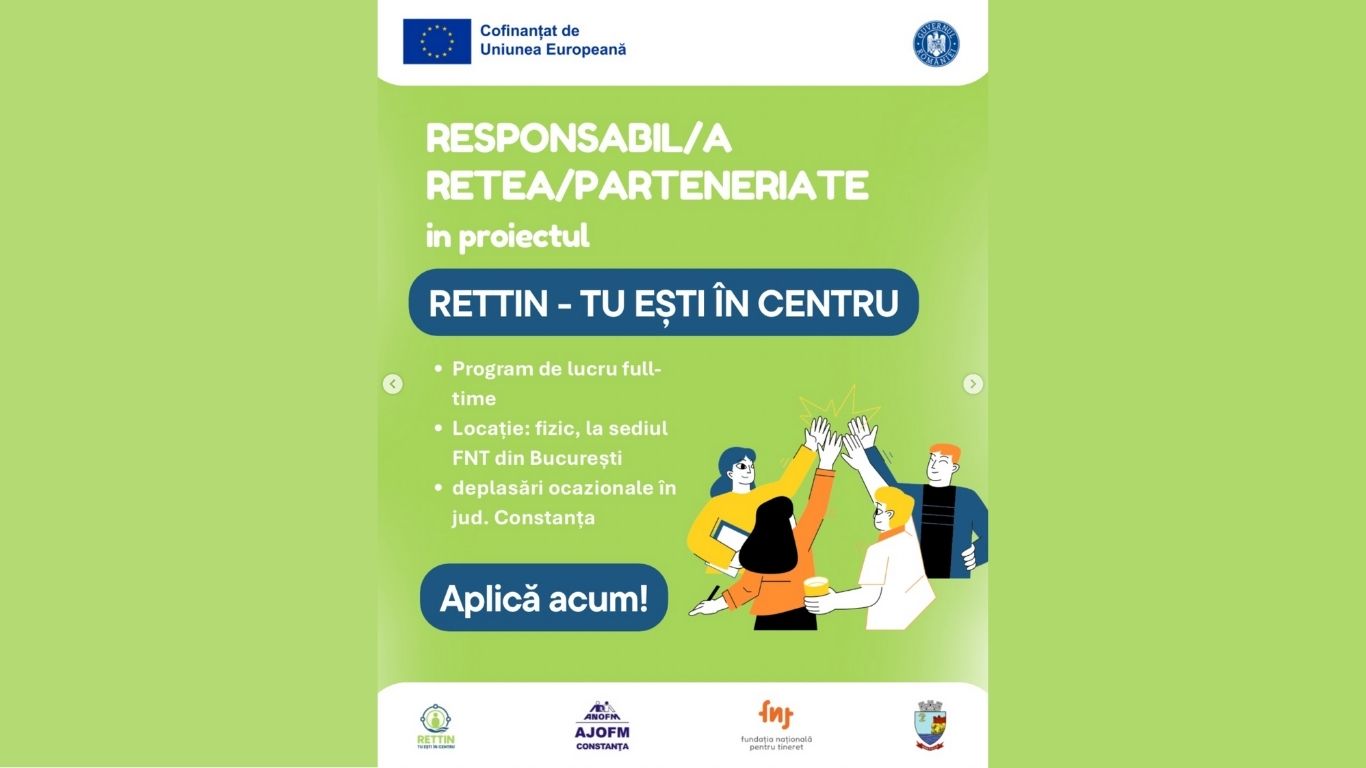 RECRUTARE: Căutăm responsabil/ă rețea/parteneriate