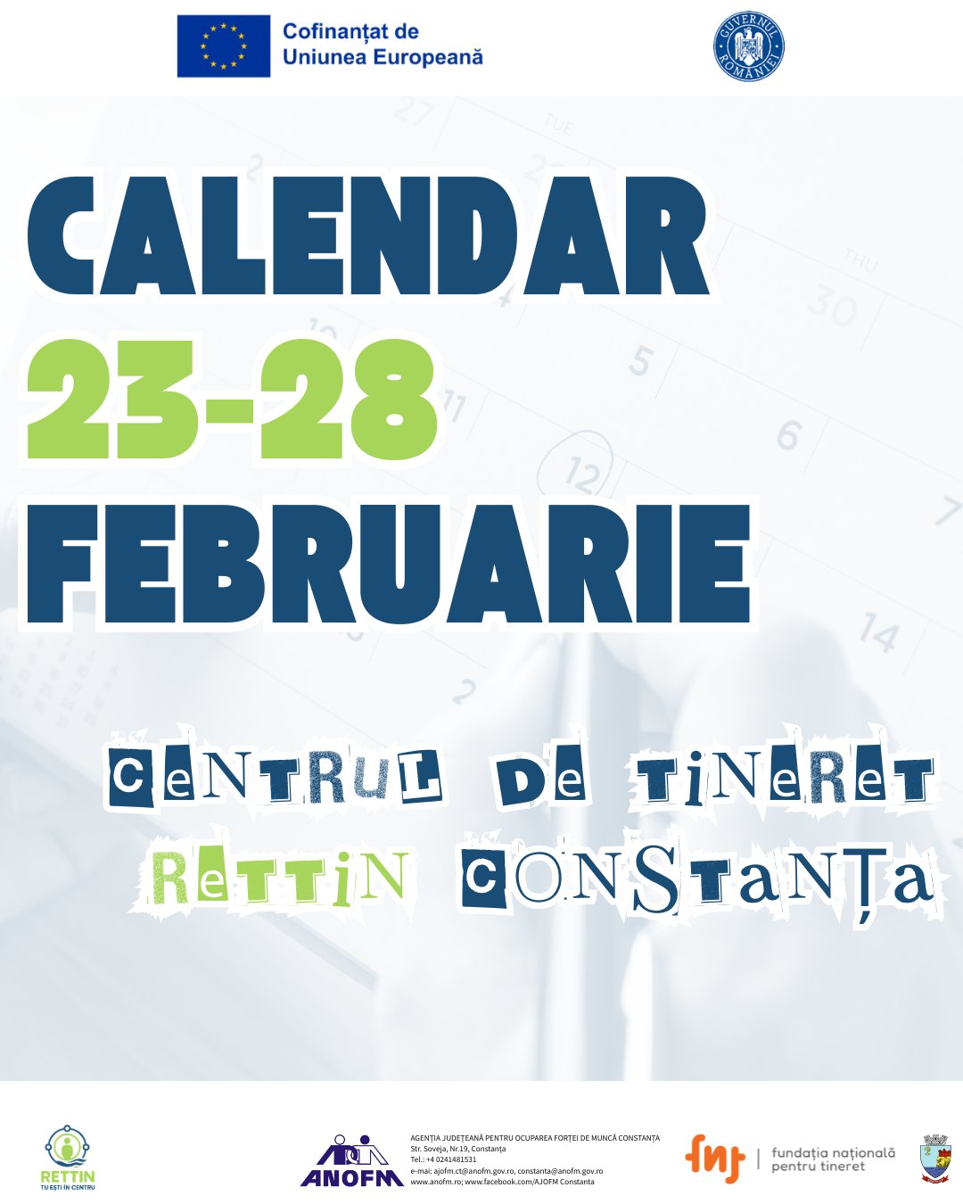 Calendar 23-28 februarie RETTIN Constanța