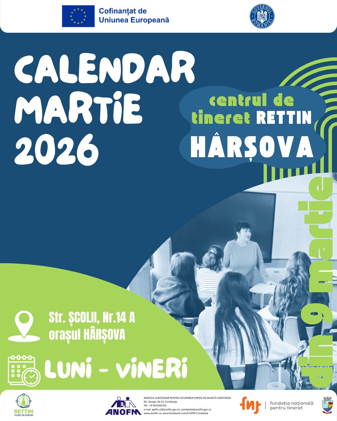 Calendar MARTIE 2026 – RETTIN Hârșova