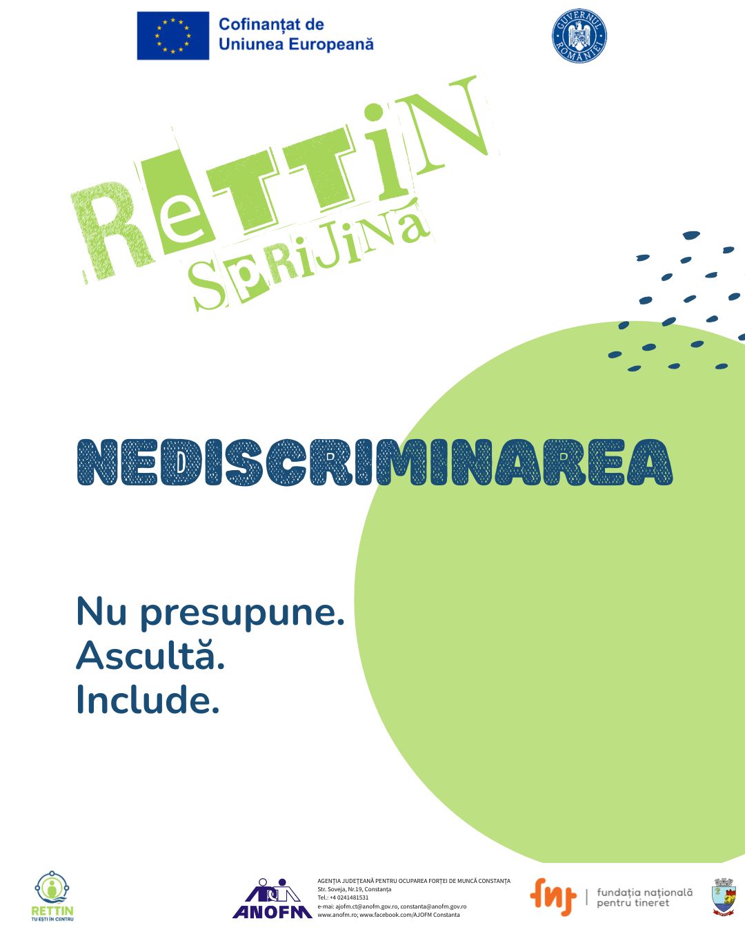 Campanie de conștientizare: NEDISCRIMINAREA