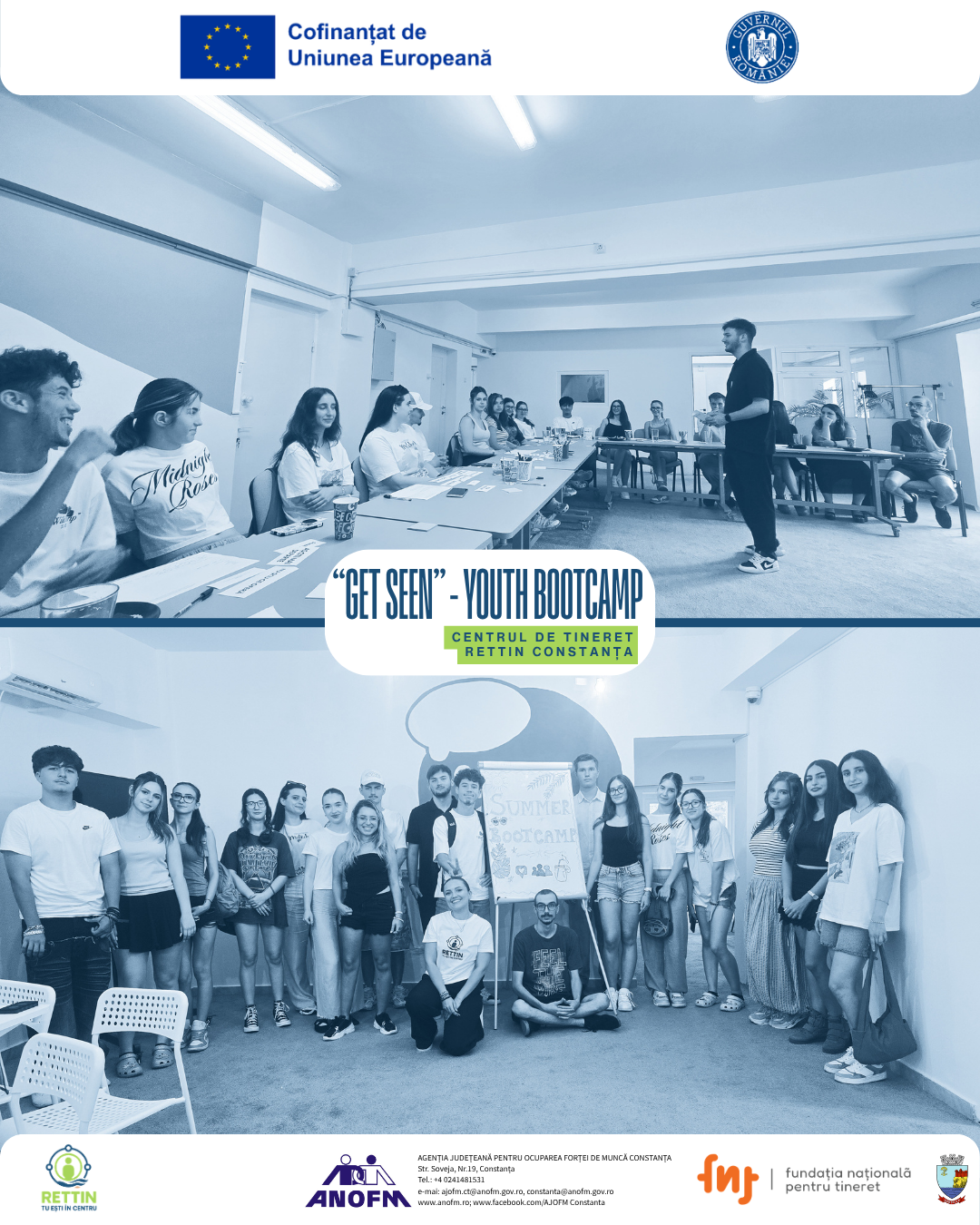 Youth Bootcampul „GET SEEN – Promovare online fără spam și fără cringe”, la Centrul de Tineret RETTIN CONSTANȚA (14-17 iulie 2026)