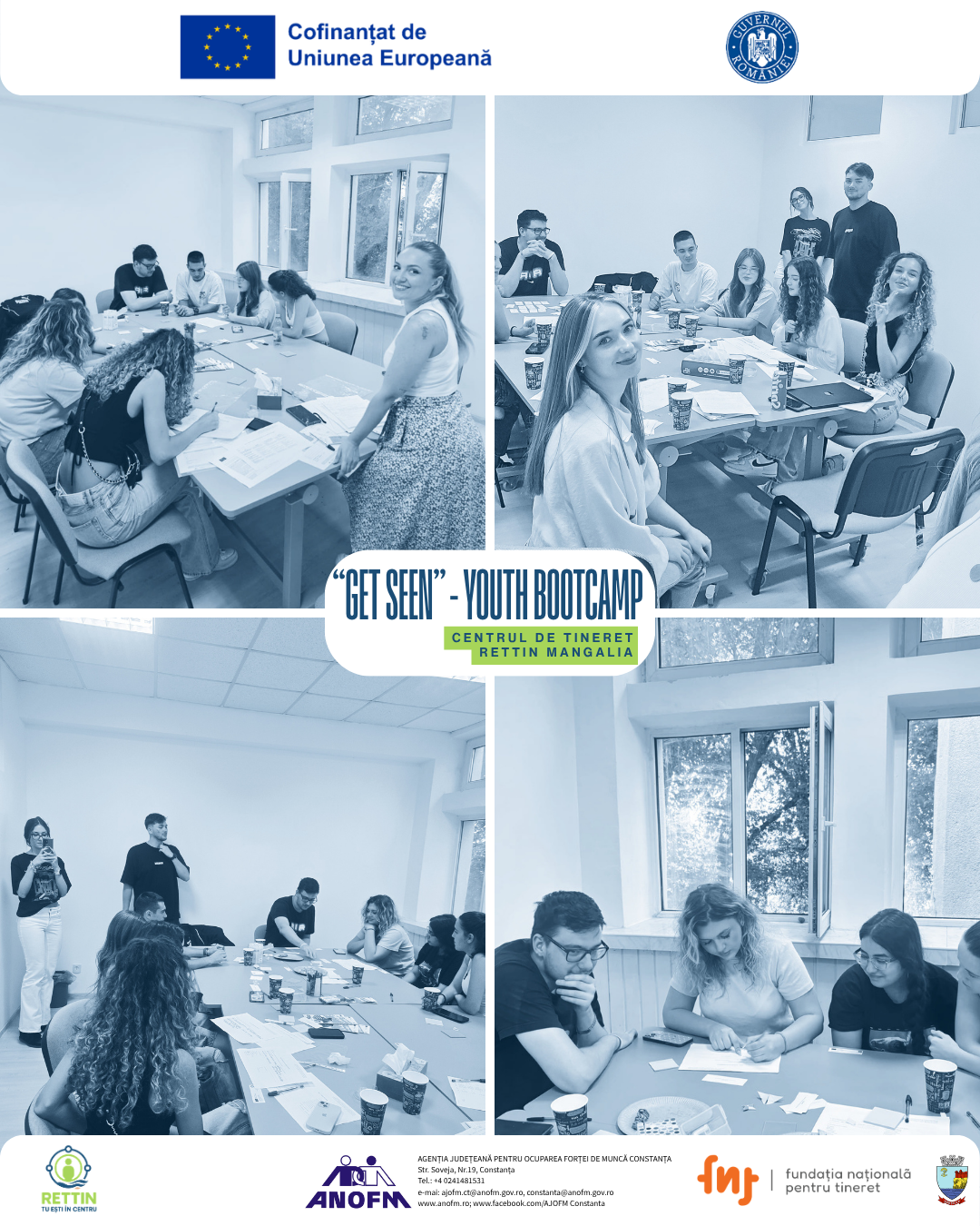 Youth Bootcampul „GET SEEN – Promovare online fără spam și fără cringe”, la Centrul de Tineret RETTIN MANGALIA (21-24 iulie 2026)