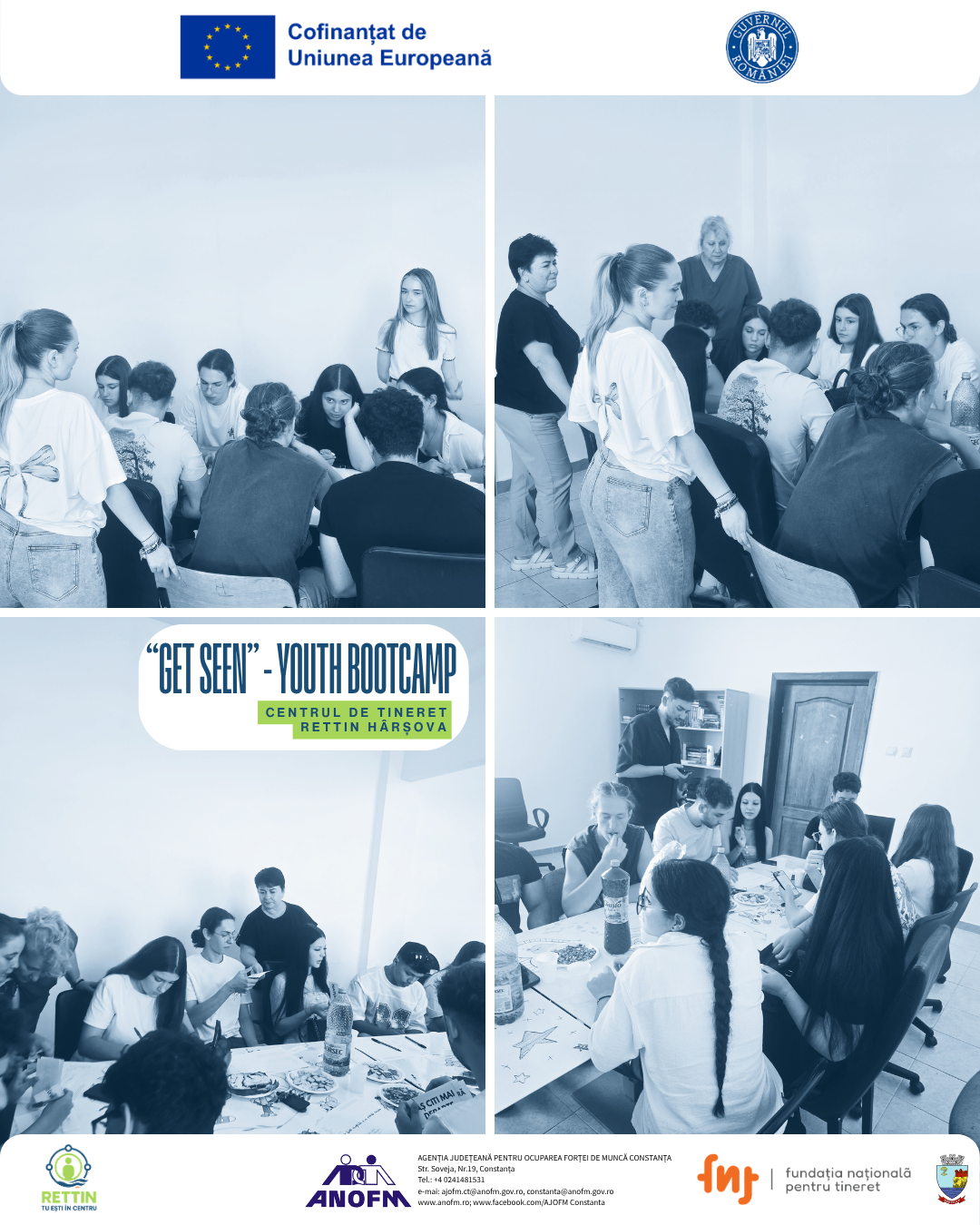 Youth Bootcampul „GET SEEN – Promovare online fără spam și fără cringe”, la Centrul de Tineret RETTIN HÂRȘOVA (28-31 iulie 2026)